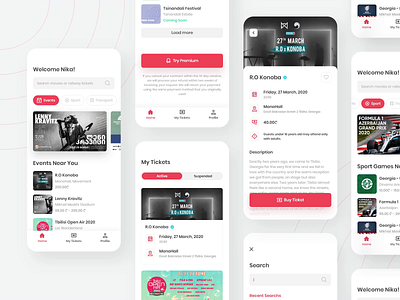TKT.GE Mobile App application application design concept design georgia interaction interface layout light mobile mobile app portfolio simple ticket tsverava ui ui ux web