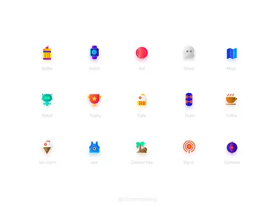 A group of icon design exercises-01 app branding design illustration ux web