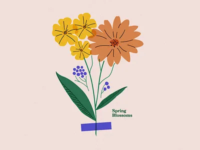 Spring Blossoms adobe floral flower graphics nature orange season spring stock yellow