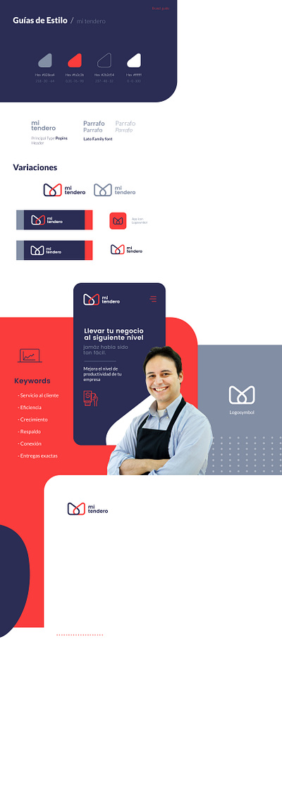 Mi tendero App Branding app branding design flat logo minimal typography vector web website