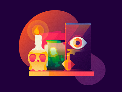 Spooky witchcraft halloween magic potion skull witch witchcraft