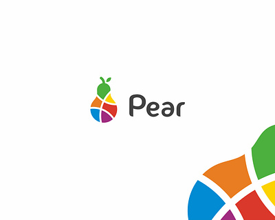 Pear branding colorful fimbird fruit logo logodesigner
