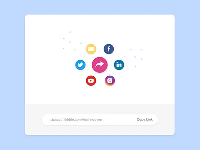 Daily UI Challenge Day 010- Social Share dailyui facebook instagram linkedin share sharing button social media socialmediapost twitter uidesign youtube