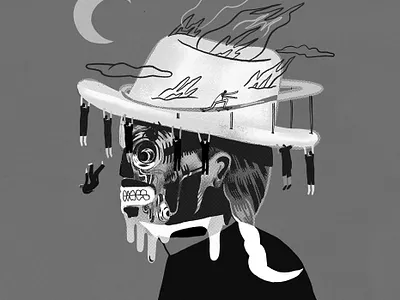 Sombrero artwork deachete death design illustration
