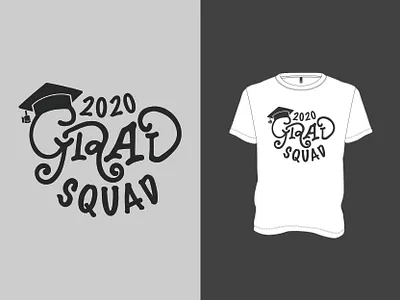 2020 GRAD SQUAD 2020 art business design graduation graduation cap illustration illustrator logo quarantine t shirt typography vector