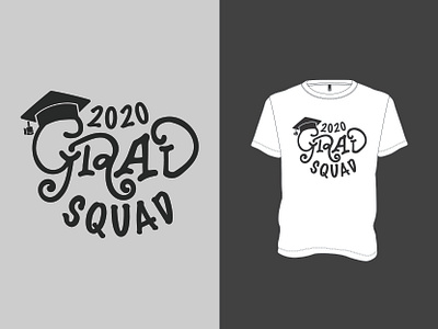 2020 GRAD SQUAD 2020 art business design graduation graduation cap illustration illustrator logo quarantine t shirt typography vector