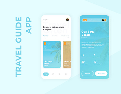 Travel Guide App app branding design graphicdesign inspirational design interactive design interface mobileapp ui uidesign uiux ux