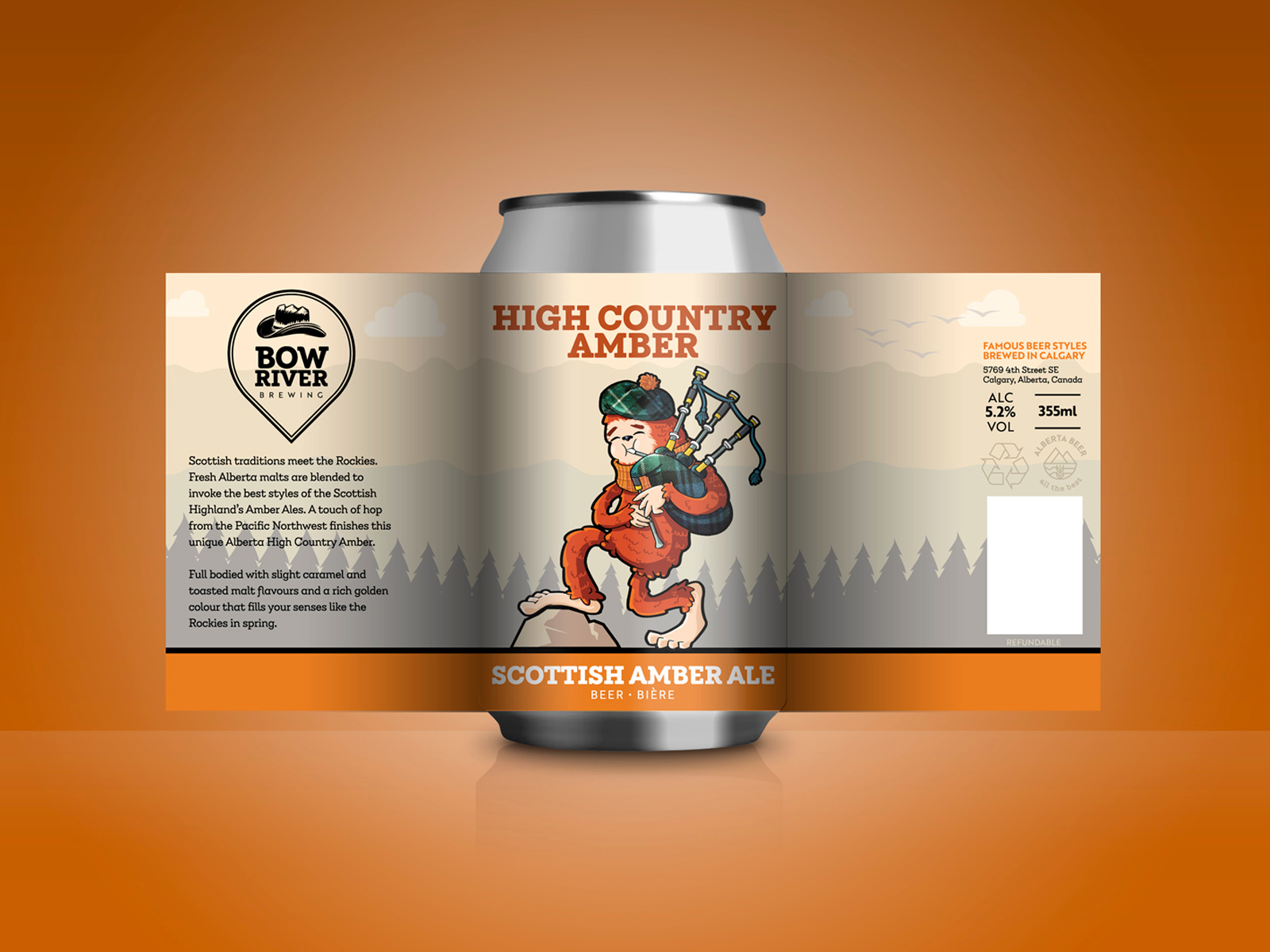 Example of Craft beer label design - Scottish Amber Ale