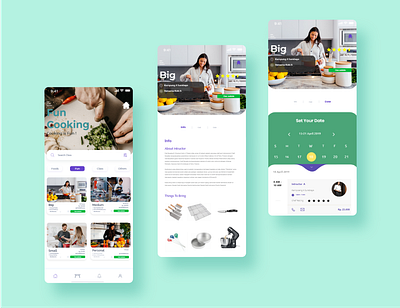 Fun Cooking Class App app design flat illustration ui ux
