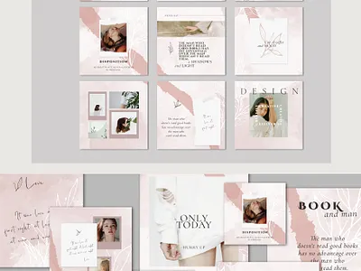 JENNET Instagram Puzzle | PSD&CANVA banner blog branding canva canva template design feminine feminine design instagram instagram banner instagram post instagram puzzle instagram stories instagram template photoshop puzzle puzzle template social media template torn paper