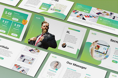 Multi - Multipurpose Powerpoint Template annual business presentation clean corporate creative finance gradient green minimal multipurpose porfolio powerpoint template presentation project simple