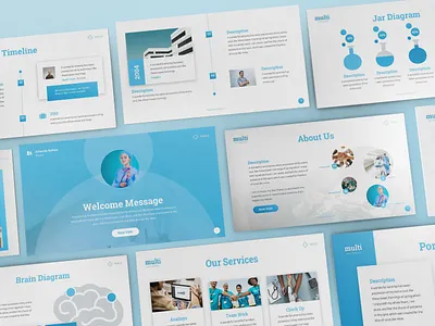 MultiMedical - Powerpoint Presentation Template abstract blue business presentation care circle clinic doctor health hospital medical medicine network pharmacy powerpoint template presentation slides technology