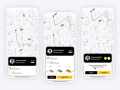 Taxi Booking App android app booking cab ios mobile mobile app mobile app design mobile app development mobile application mobile design mobile ui taxi