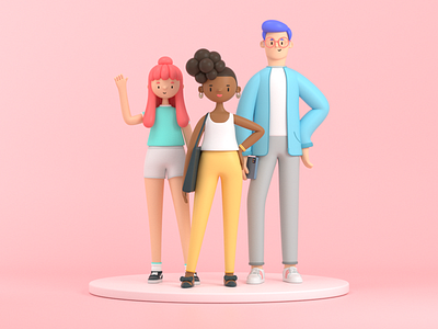 3D characters 3d c4d character design illustration person