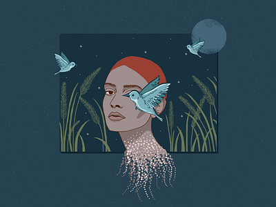Fading artwork birds blue contemporary art digital art digital illustration digital painting drawing fading girl illustration illustration illustration art illustrator nature art photoshop art visual art visual design woman illustration woman portrait women in illustration