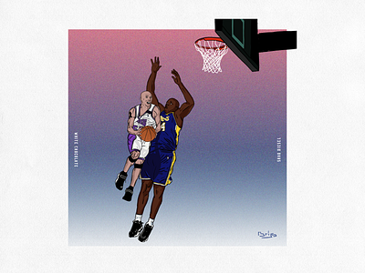 Will vs Shaq illustration los angeles lakers nba nba illustration sacramento kings shaq white chocolate