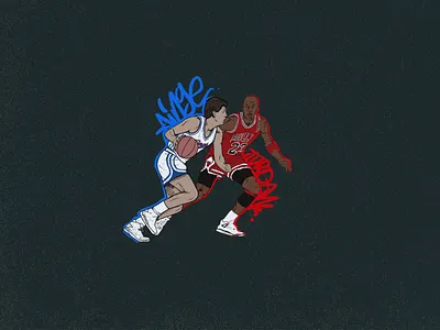 Ainge vs Jordan bulls chicago bulls illustration jordan kings michael jordan nba nba illustration