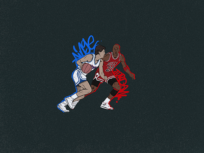 Ainge vs Jordan bulls chicago bulls illustration jordan kings michael jordan nba nba illustration