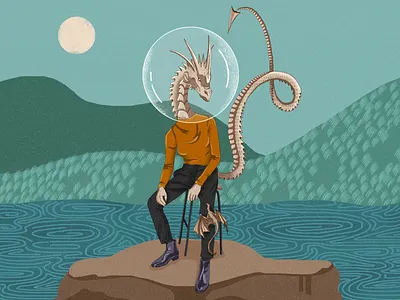 Burst the Bubble art artwork bubble contemporary art digital art digital illustration dragon dragon ball editorial illustration illustration illustration art illustrator nature personification photoshop art surreal surreal art surrealism surrealistic visual art