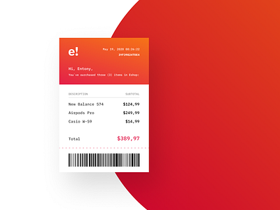 Store Email Receipt dailyui dailyui 017 design email receipt figma receipt ui ui design user interface ux