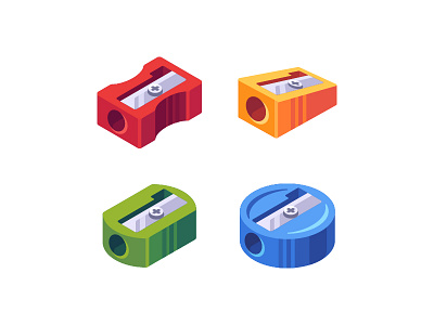 Pencil sharpeners daily design flat icon illustration pencil. sharpener school vector