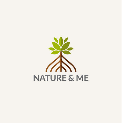 Logo Nature and me for company leaf logo design me minimalist nature nature illustration nature logo