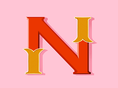 Nomade 36daysoftype 3d color design drawing editorial font illustration letter procreate