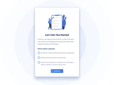 Plooto Dashboard - Welcome Screen Pop-Up app branding clean design interface minimal product ui ui ux ux