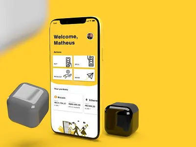 [Close] Home screen 3d app card color crypto crypto currency crypto exchange crypto wallet cryptocurrency design inspire mobile mockup mockups ui ux