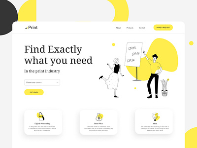 Printing black design illustration minimalism print printing vector web webdesign website yellow