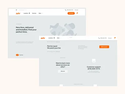 Zohr - Desktop creator desktop fleet service search tire exchange tires wireframes