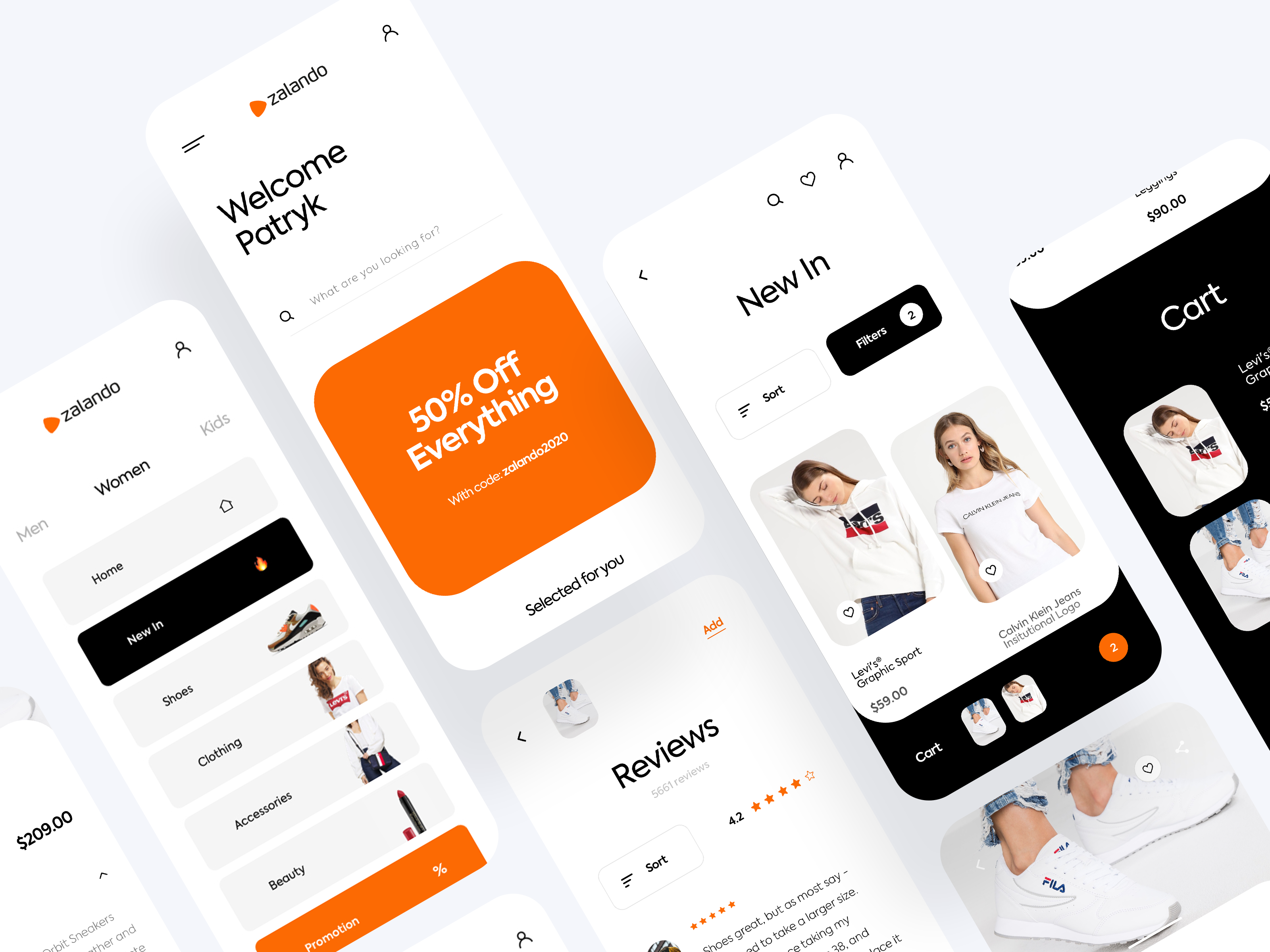 Example of Zalando Redesign App Ecommerce