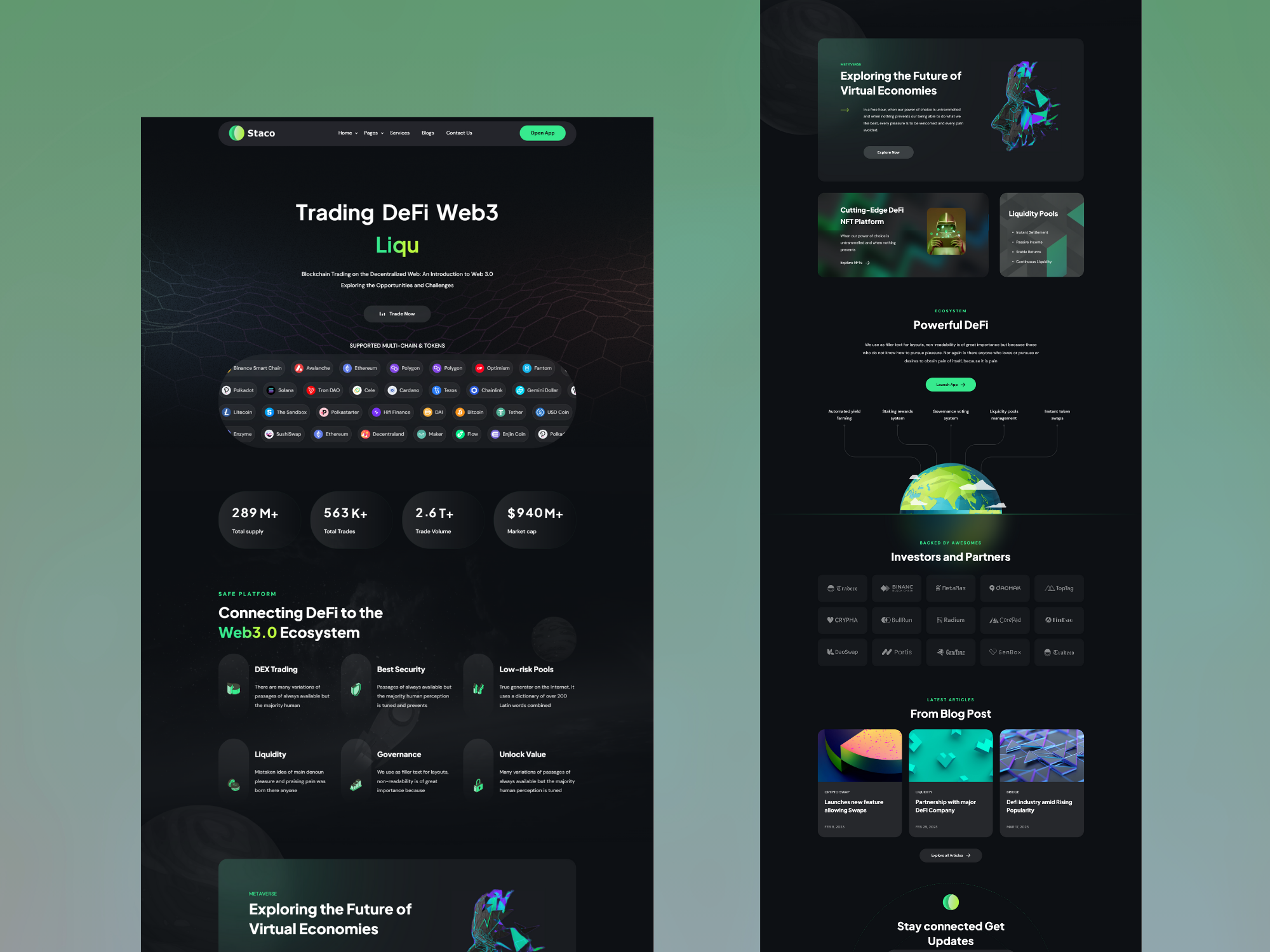 Modern Trading defi Web 3 landing page UI UX design Website by Eluminar  Digital Agency on Dribbble