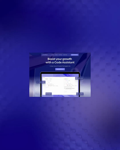 AmplifyDev Landing Page 2d animated mockup figma glassmorphism landing page startup ui web design