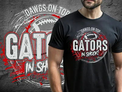 Dawgs on top Gators In shock Eye-catching t-shirt Design halloween