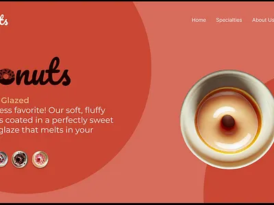 Delicious Donut Landing Page 🍩 desgin figma landing page ui ui animation ui design uiux user interface website design