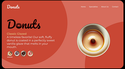 Delicious Donut Landing Page 🍩 desgin figma landing page ui ui animation ui design uiux user interface website design