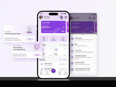 Banking App Concept app banking banking account banking card bankingapp card credit card deposit financial fintech app loan mobile app mobile banking money transfer online banking product design ui ux visual identity wallet