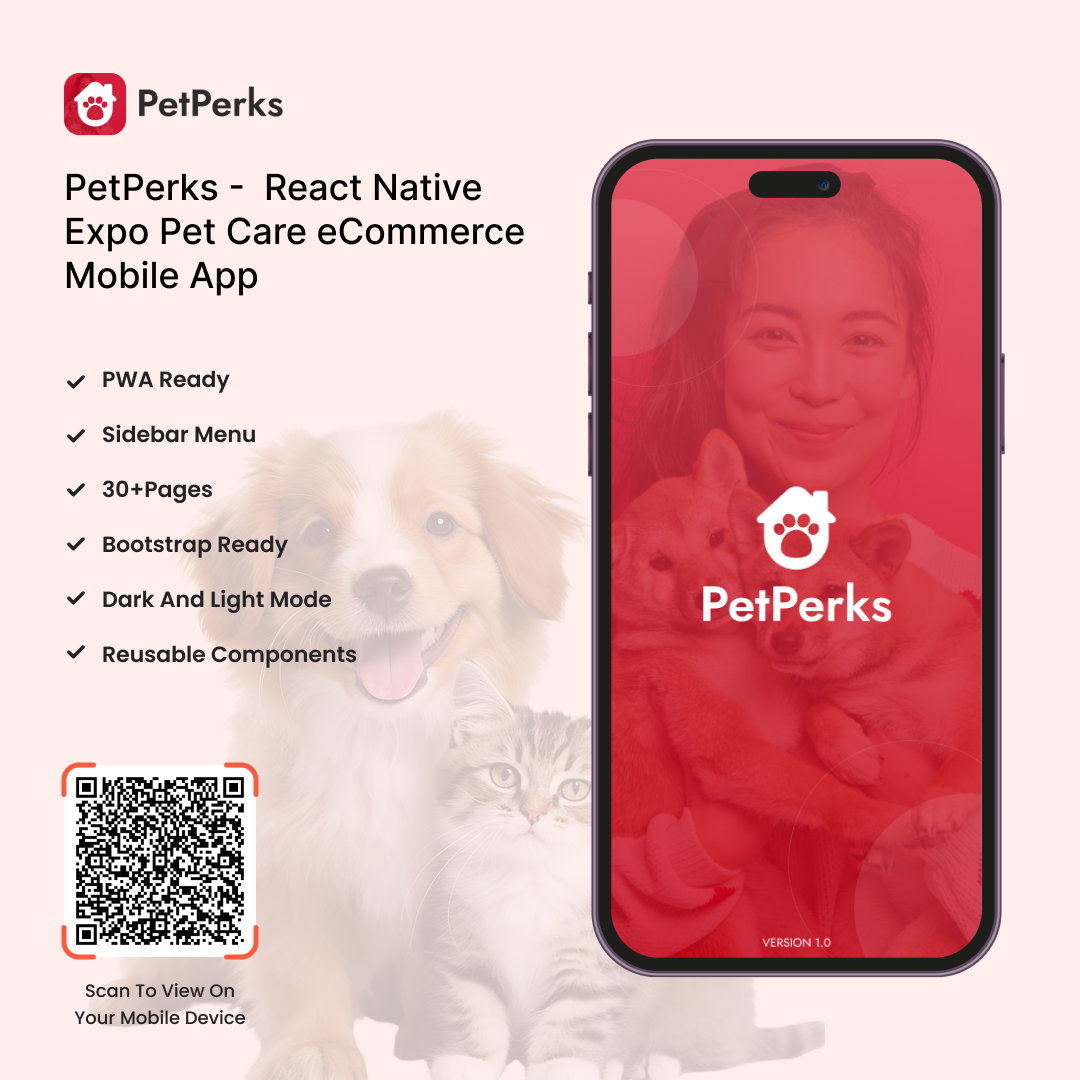 PetPerks - React Native Expo Pet Care eCommerce Mobile App logo
