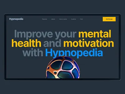 Hypnopedia – Promo Page Animation 3d animation cinema 4d clean concept creative design landing page motion design ui uidesign ux web webdesign