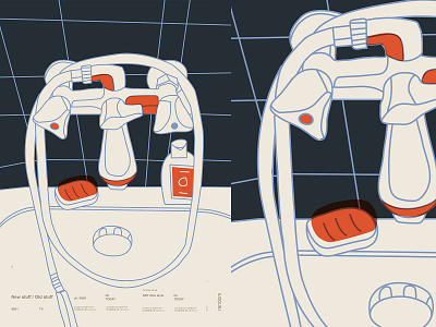 Sad bath abstract bath bathtube composition illustration laconic layout lines minimal poster poster art sad soap tap