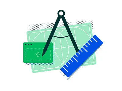 It's about making things easier blueprint board branding clean construction draw drawing icon illustration ruler vector