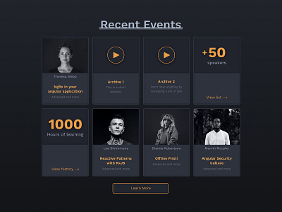 Recent event section, concept ux