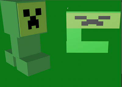 Creeper Minecraft form c 3d art design illustration