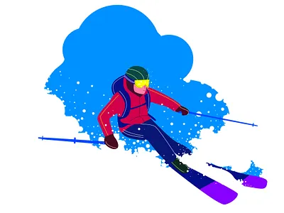 Downhill art design graphicdesign illustraion skiing sports vector