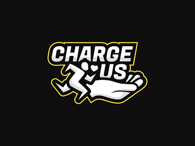 Charge Us logo 2d branding character charge design electricity energy hand logo sport vector