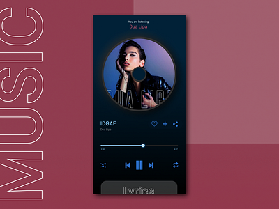 Daily UI 9/100 - Music player appdesign dailyui dailyuichallenge dailyuiinspiration design music music app music player musician ui ui design uiinspirations