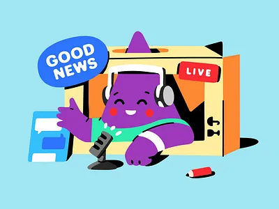 Young streamer 😆🎥 chat illustration livestream news overlays restream stream streamer streaming