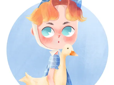 cute girl amazing digitalart drawing duck girl illustration ipadproart procreate