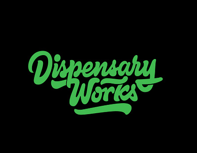 Dispensary Works california clientwork cursive custom lettering design digitalart dispensary hand drawn handlettering itsjerryokolo jerryokolo logo designer logotype marijuana marijuana logo procreate sticker stickermule typography ui